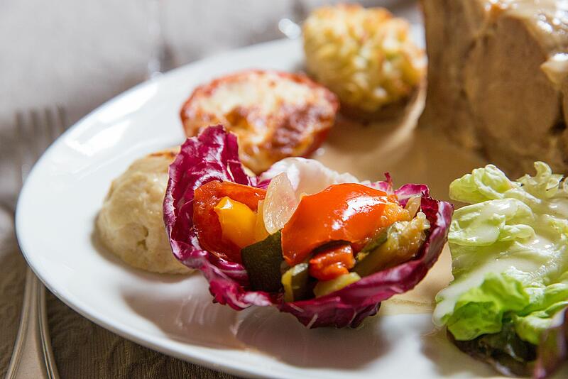 [Translate to Néerlandais:] Plat gastronomique dans un restaurant de camping luxe en France